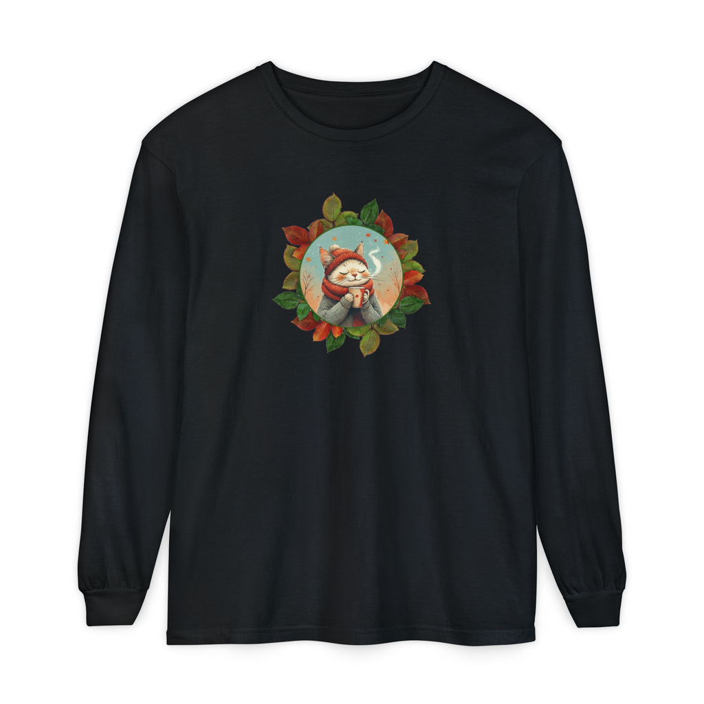 Country Autumn Kitty Long Sleeve T-Shirt | Fall Fashion