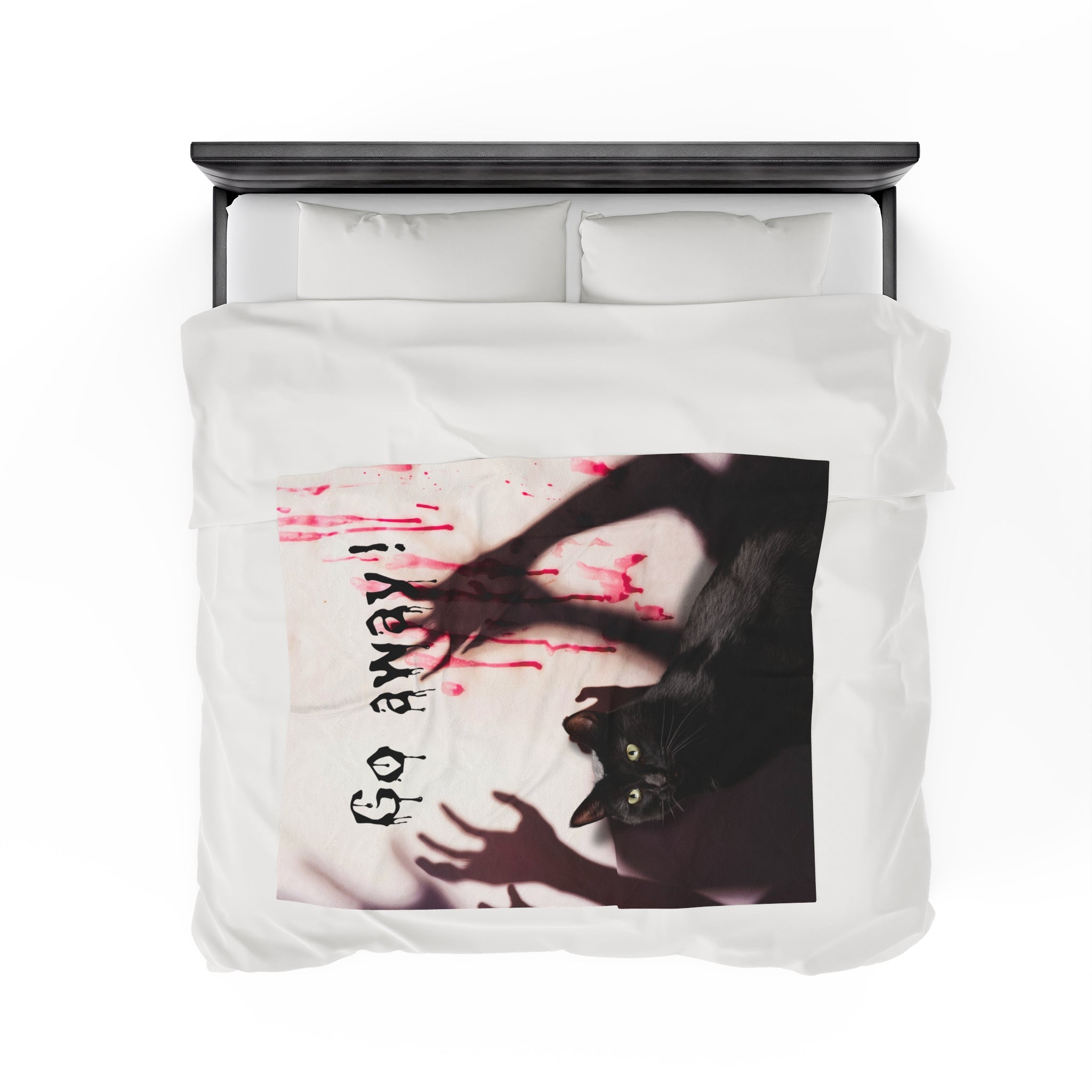 Photo depicting the ​Go Away Velveteen Plush Blanket from EpiAl's Shop.