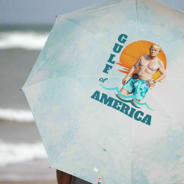 Colorful Foldable Umbrella with Trump's Gulf Design, Rain Gear