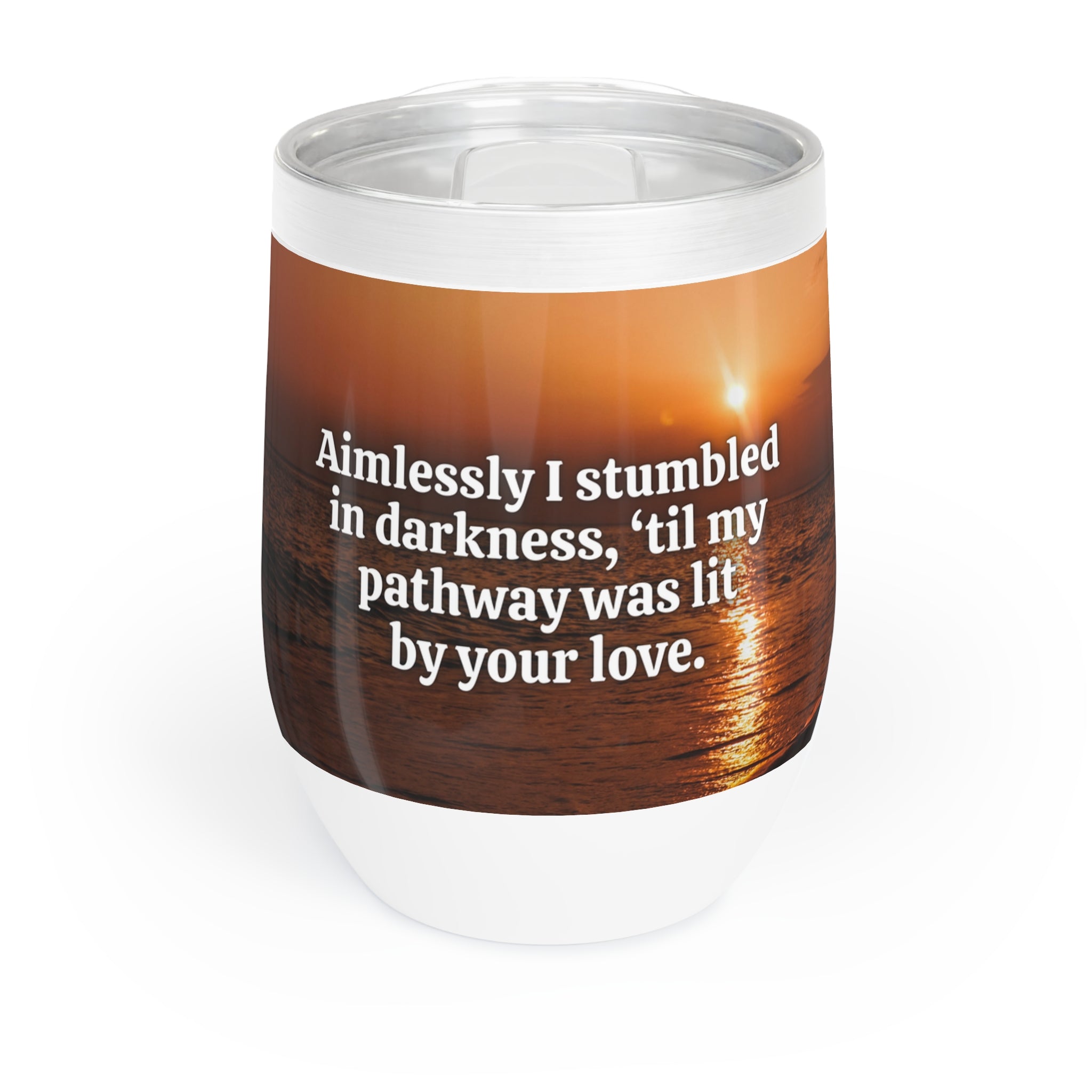 Photo depicting the ​Aimlessly Chill Wine Tumbler from EpiAl's Shop.