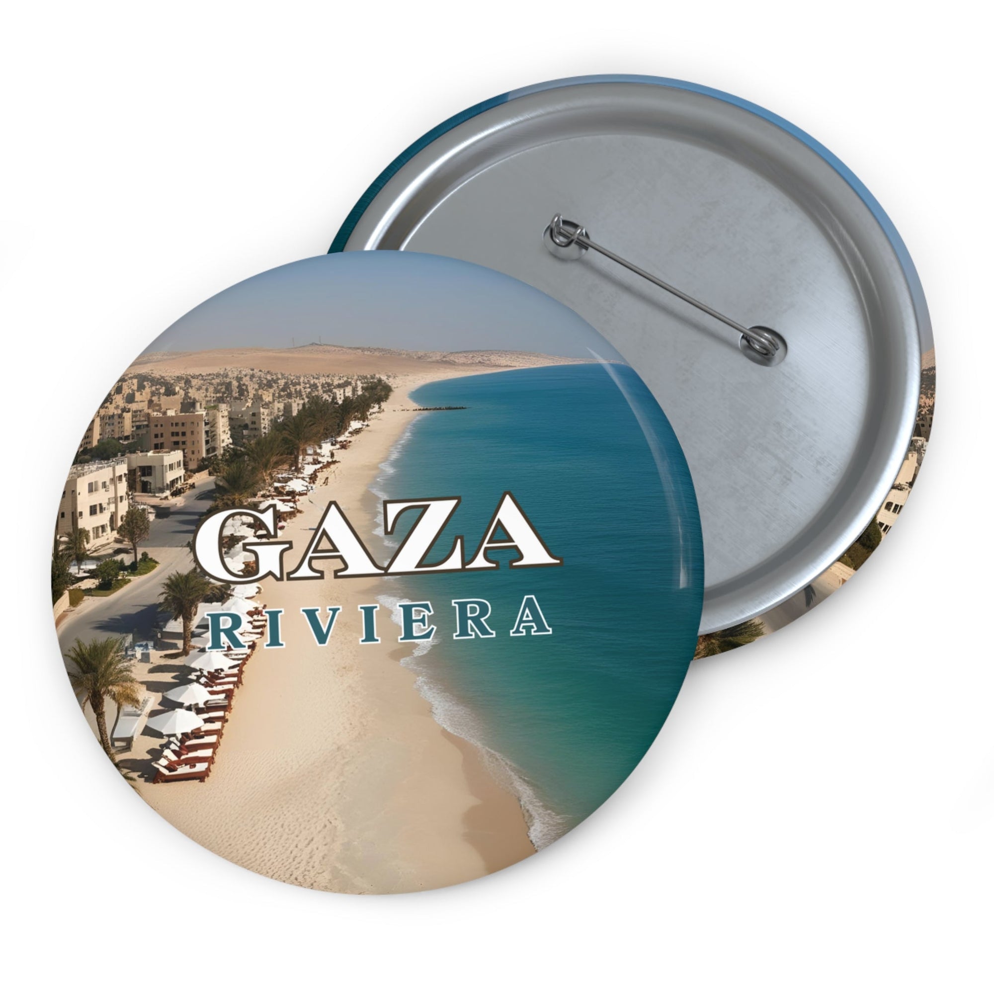 Gaza Riviera Resort Pin Buttons Printify