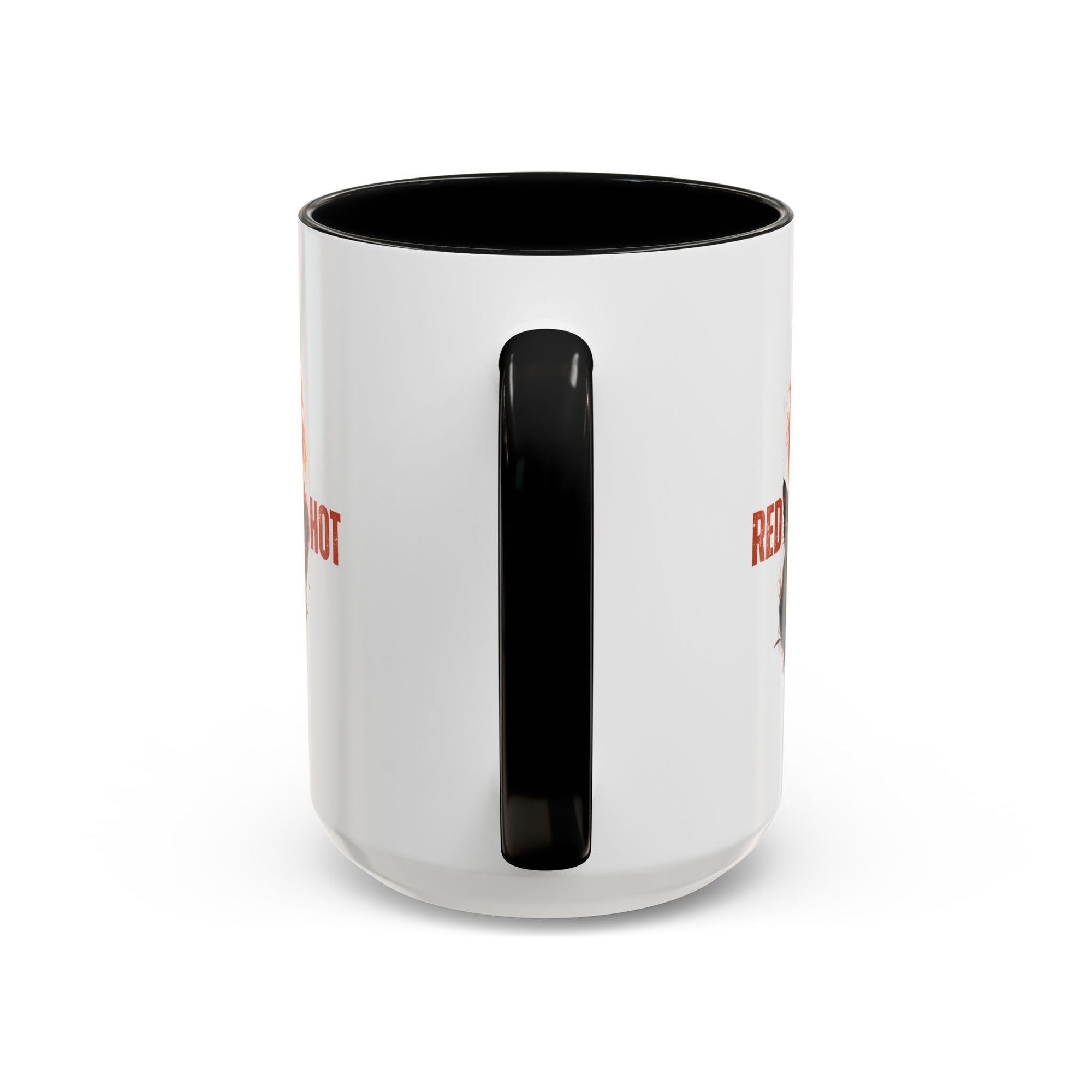 Red Hot Coffee Mug with Artistic Cat-Themed Design