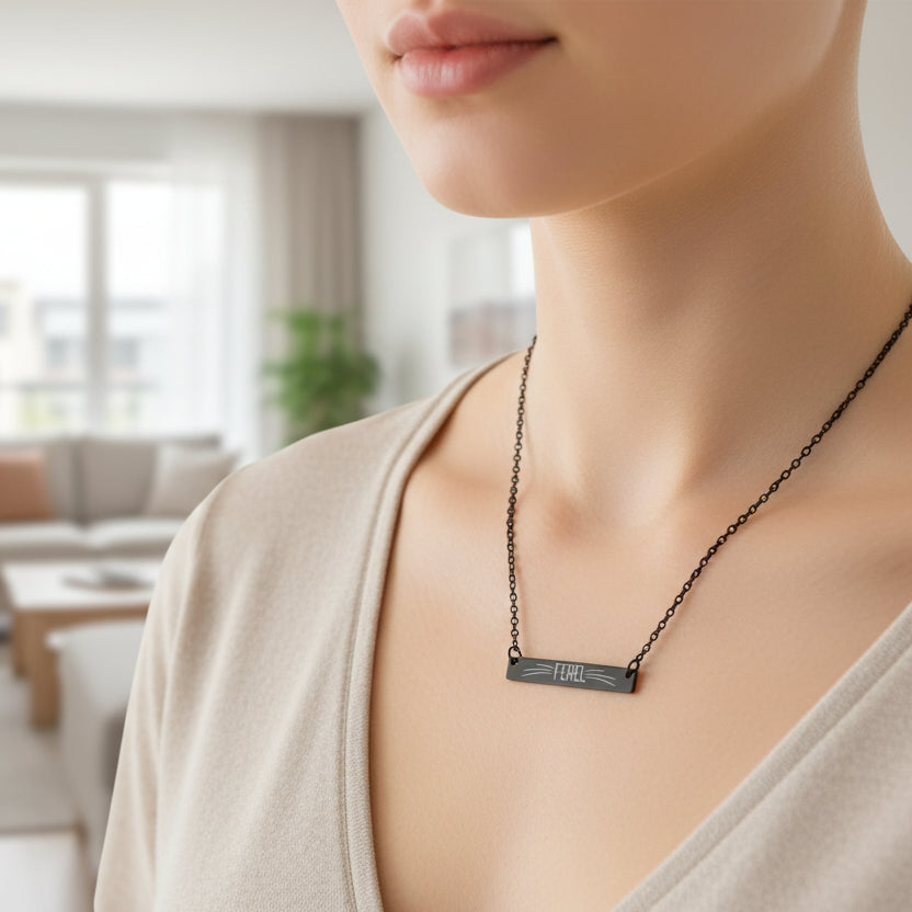 FEREL — Engraved Bar Necklace (Cat Love Edition)