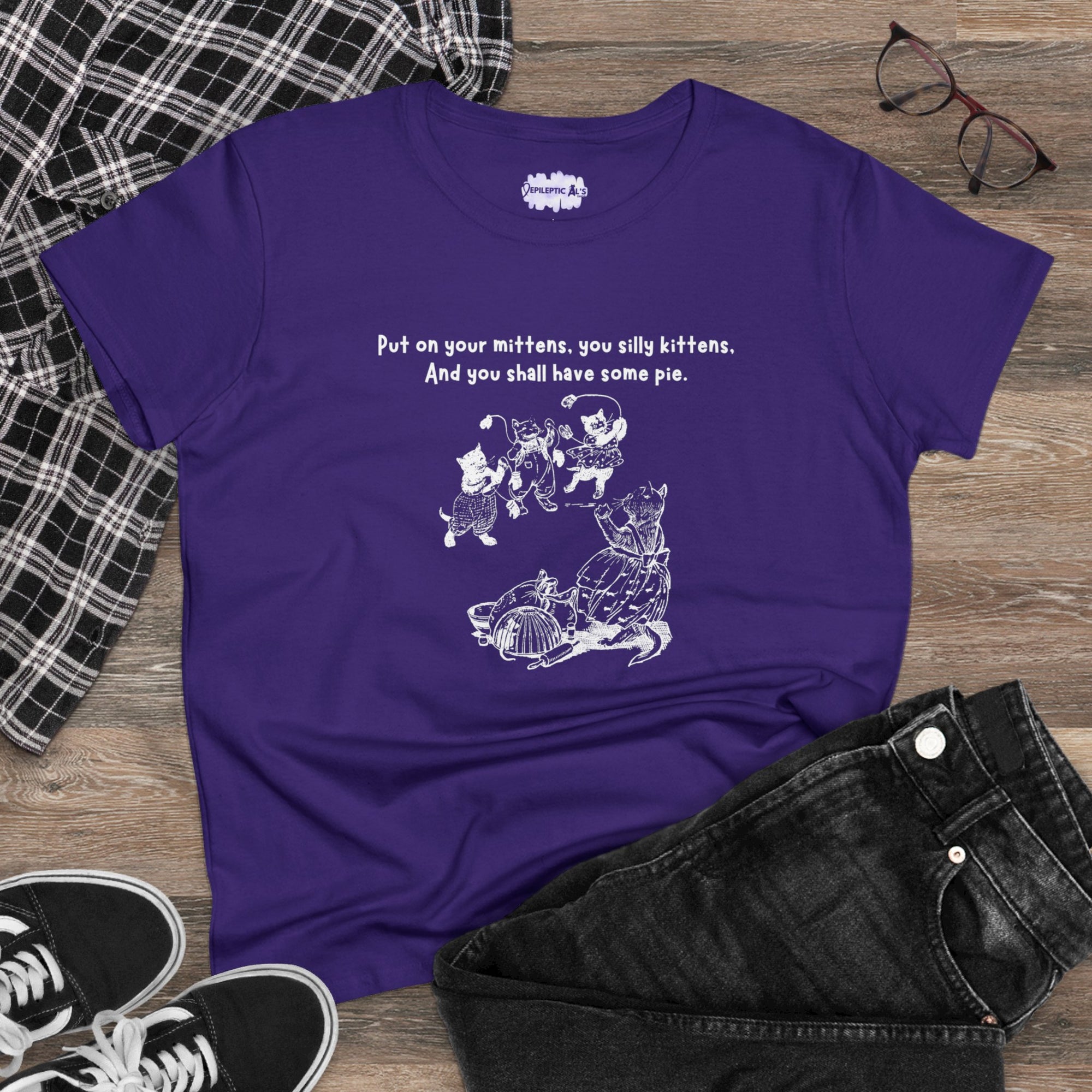 Kittens and Mittens Women's Midweight Cotton Tee - T - Shirt - Epileptic Al’s Shop