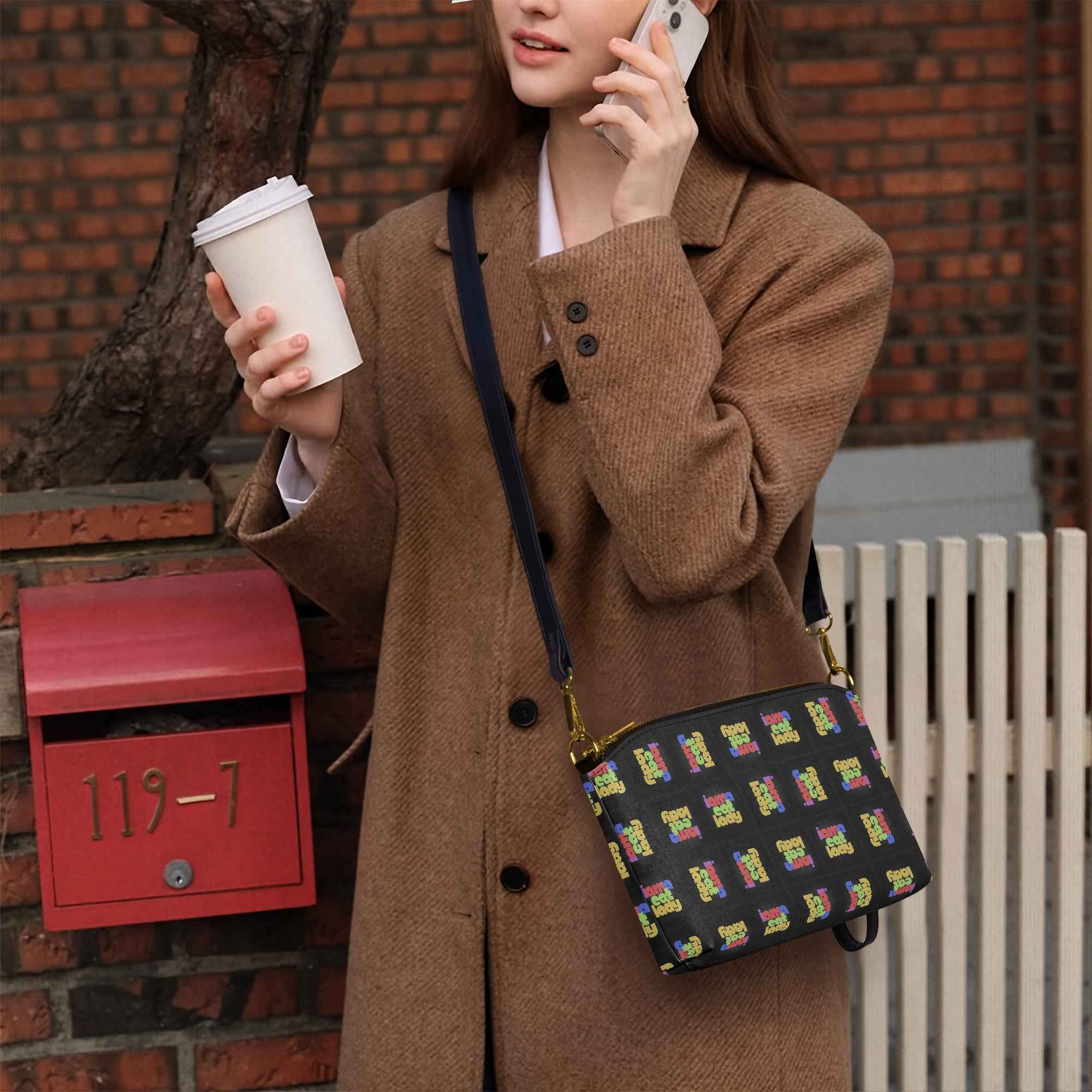 I Am A Cat Lady Dual Strap Crossbody Bag