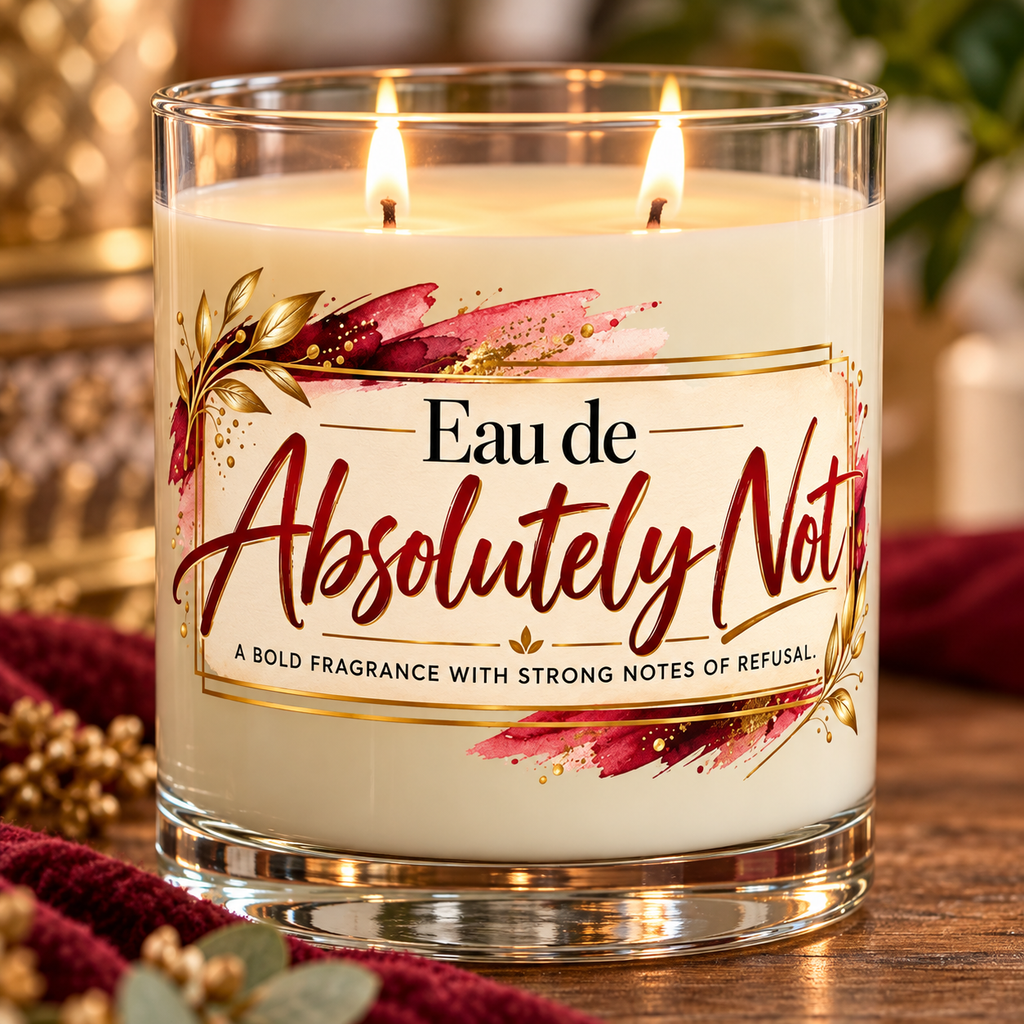 Eau de Absolutely Not Scented Candle | Funny Luxury-Inspired Soy Wax Candle