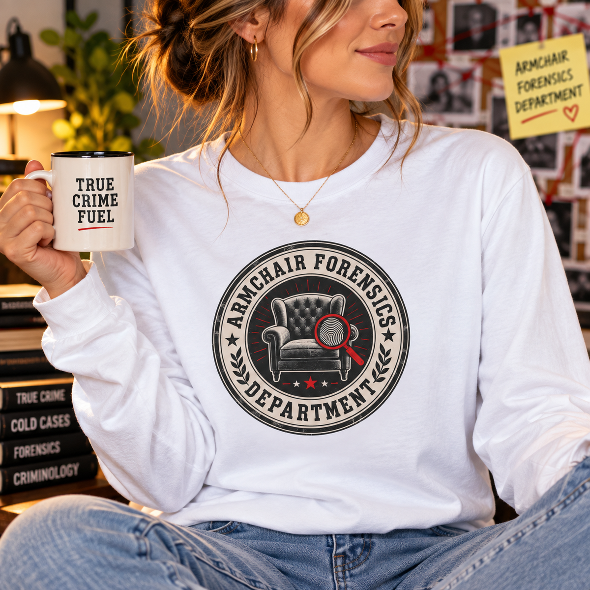 Armchair Forensics Department Long Sleeve Shirt | True Crime Investigator Tee