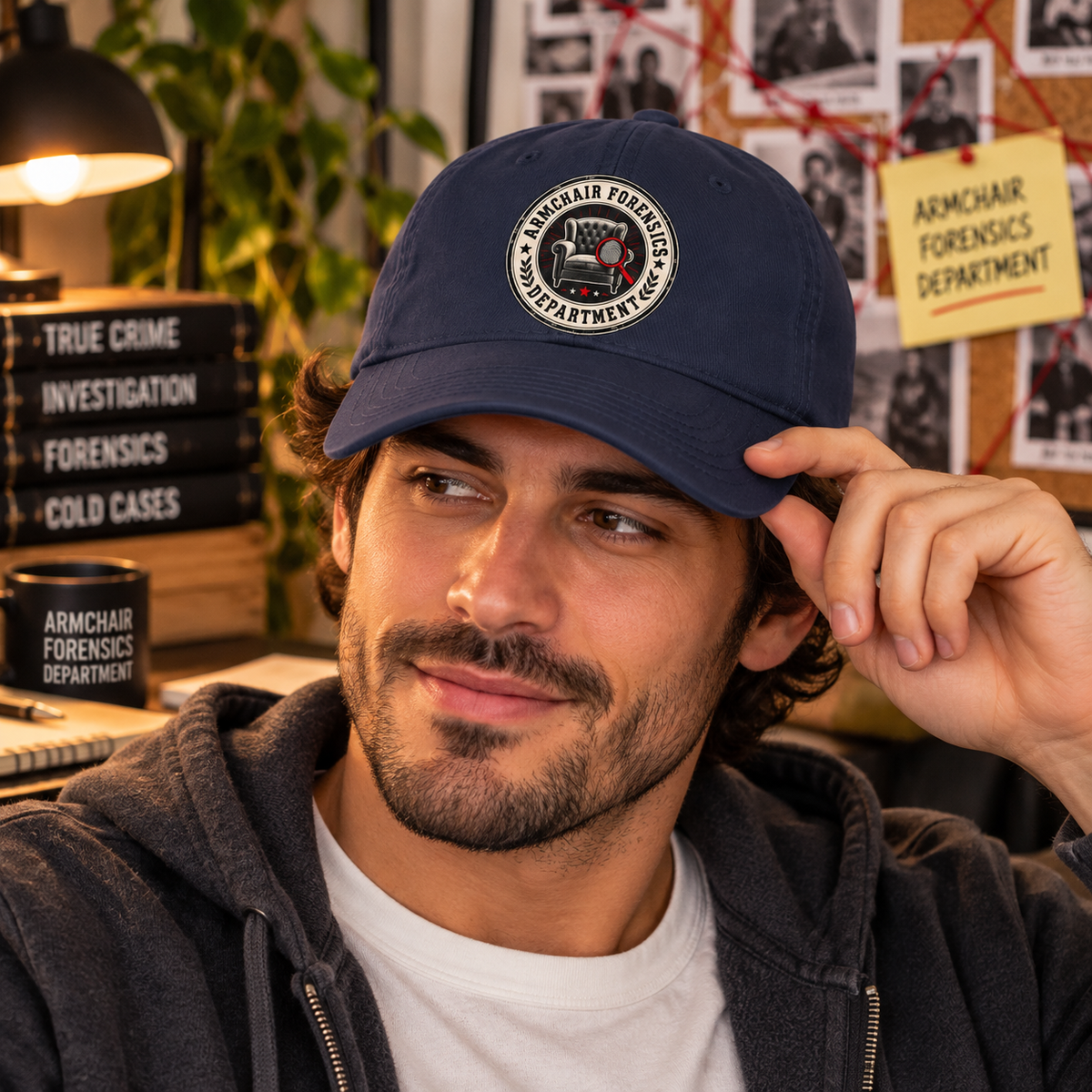 Armchair Forensics Department Embroidered Cotton Cap | True Crime Hat