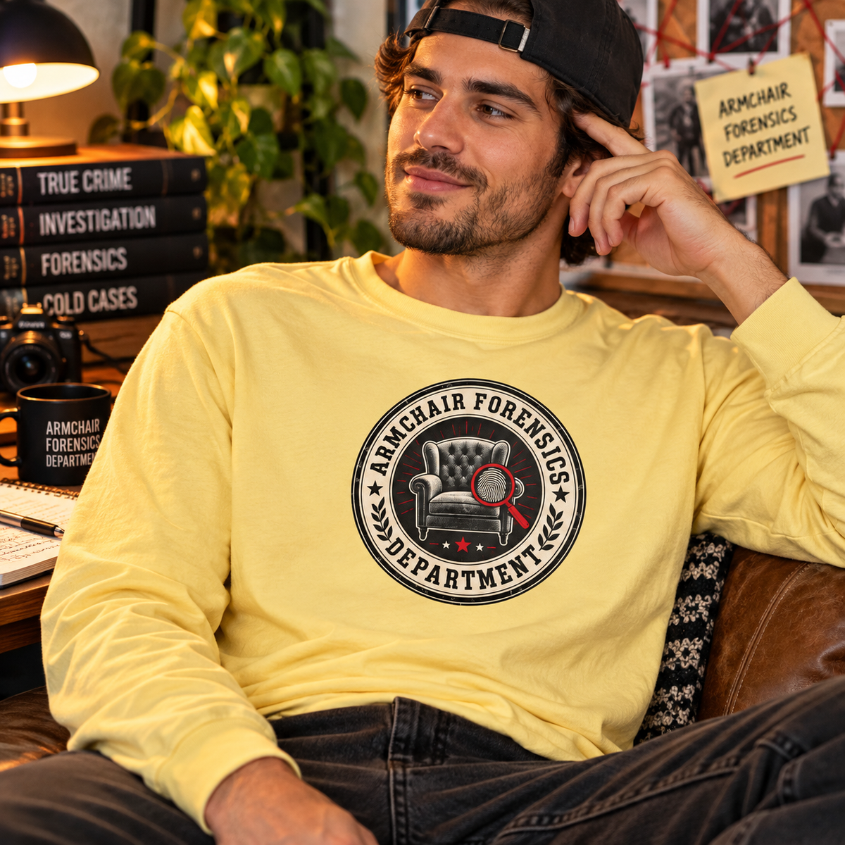 Armchair Forensics Department Long Sleeve Shirt | True Crime Investigator Tee