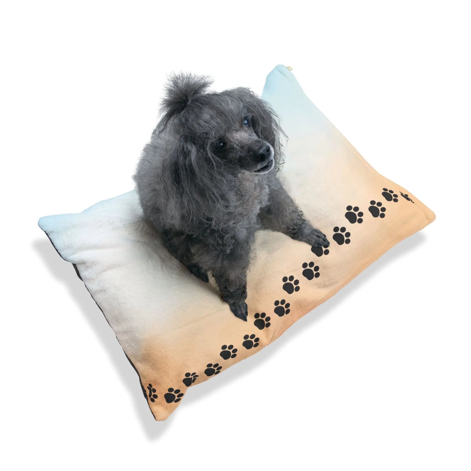 Beach Colored Paw Print Pet Bed | Cozy Dog & Cat Bed Printify