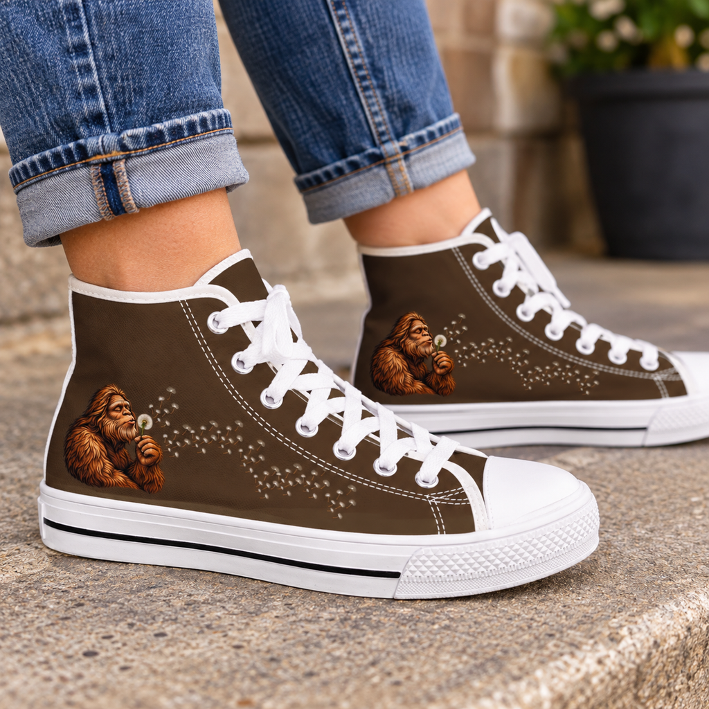 Women's Bigfoot Dandelion High Top Sneakers | Brown Sasquatch Canvas Shoes