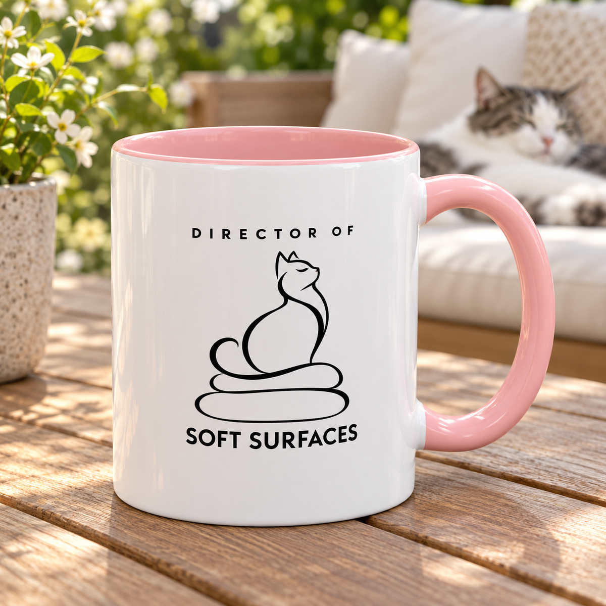 Director of Soft Surfaces Cat Mug | Funny Cat Lover Coffee Cup (11oz/15oz)