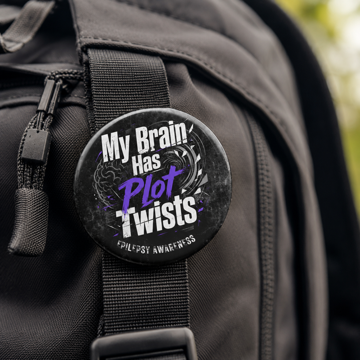 My Brain Has Plot Twists Epilepsy Awareness Pinback Button