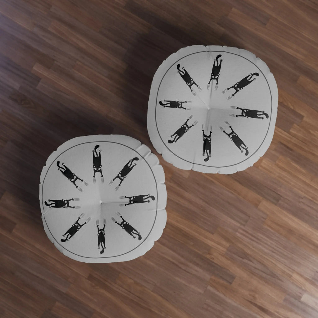 Cat Clawed Tufted Floor Pillow, Round Printify