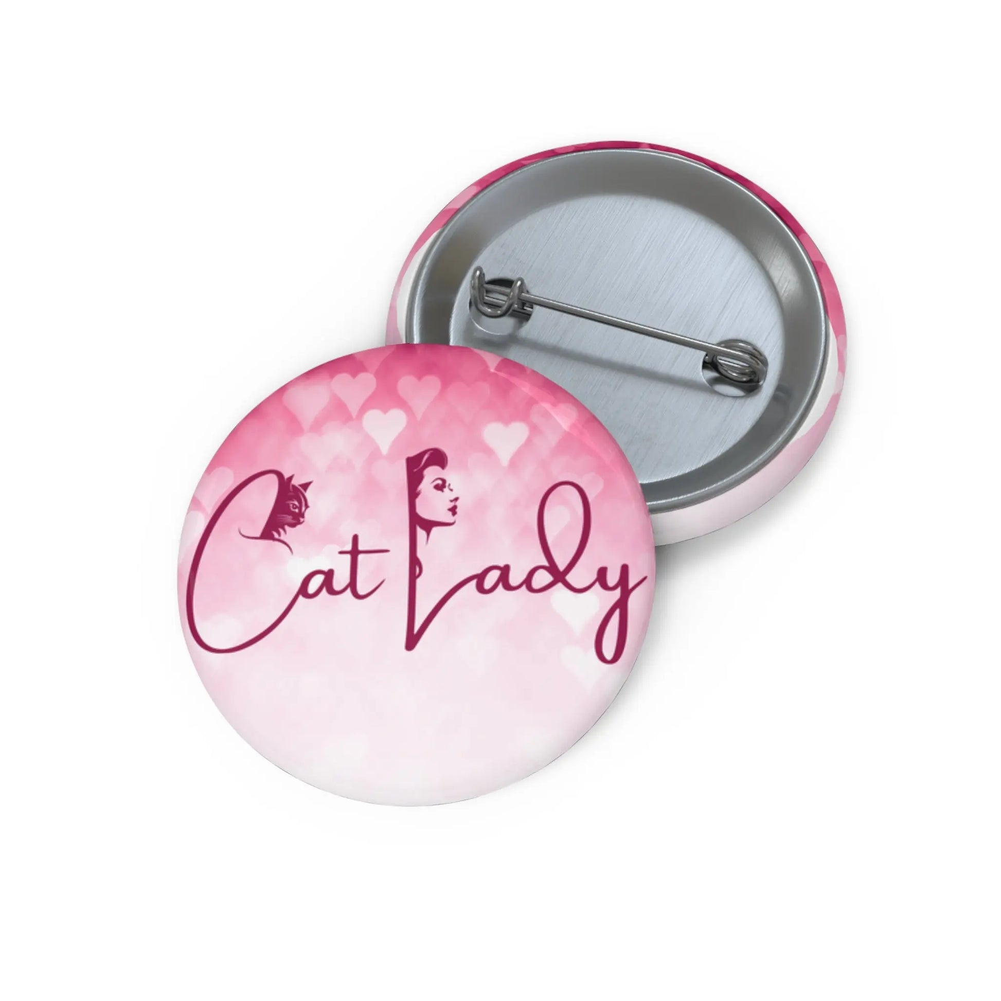 Cat Lady Pin Buttons - Cute Accessories for Cat Lovers Printify