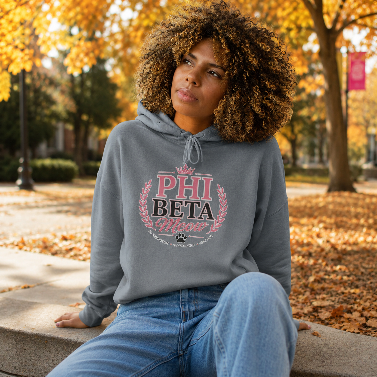 Phi Beta Meow Women’s Cropped Hoodie