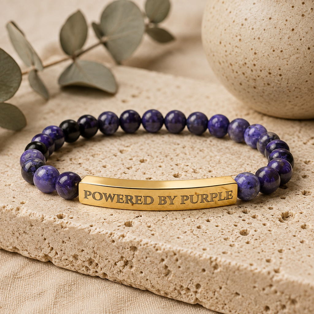 Powered by Purple Sodalite Epilepsy Awareness Bracelet