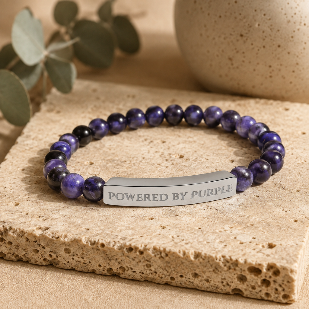 Powered by Purple Sodalite Epilepsy Awareness Bracelet