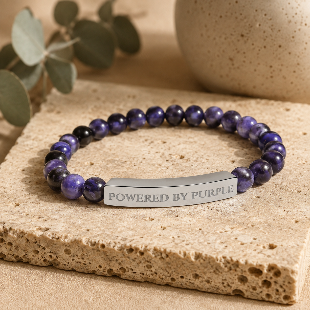 Powered by Purple Sodalite Epilepsy Awareness Bracelet