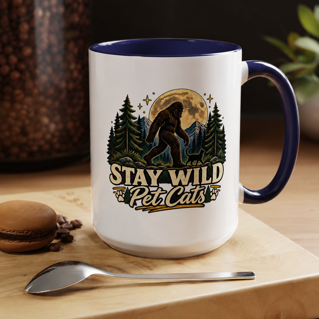 Stay Wild Pet Cats Sasquatch Accent Mug