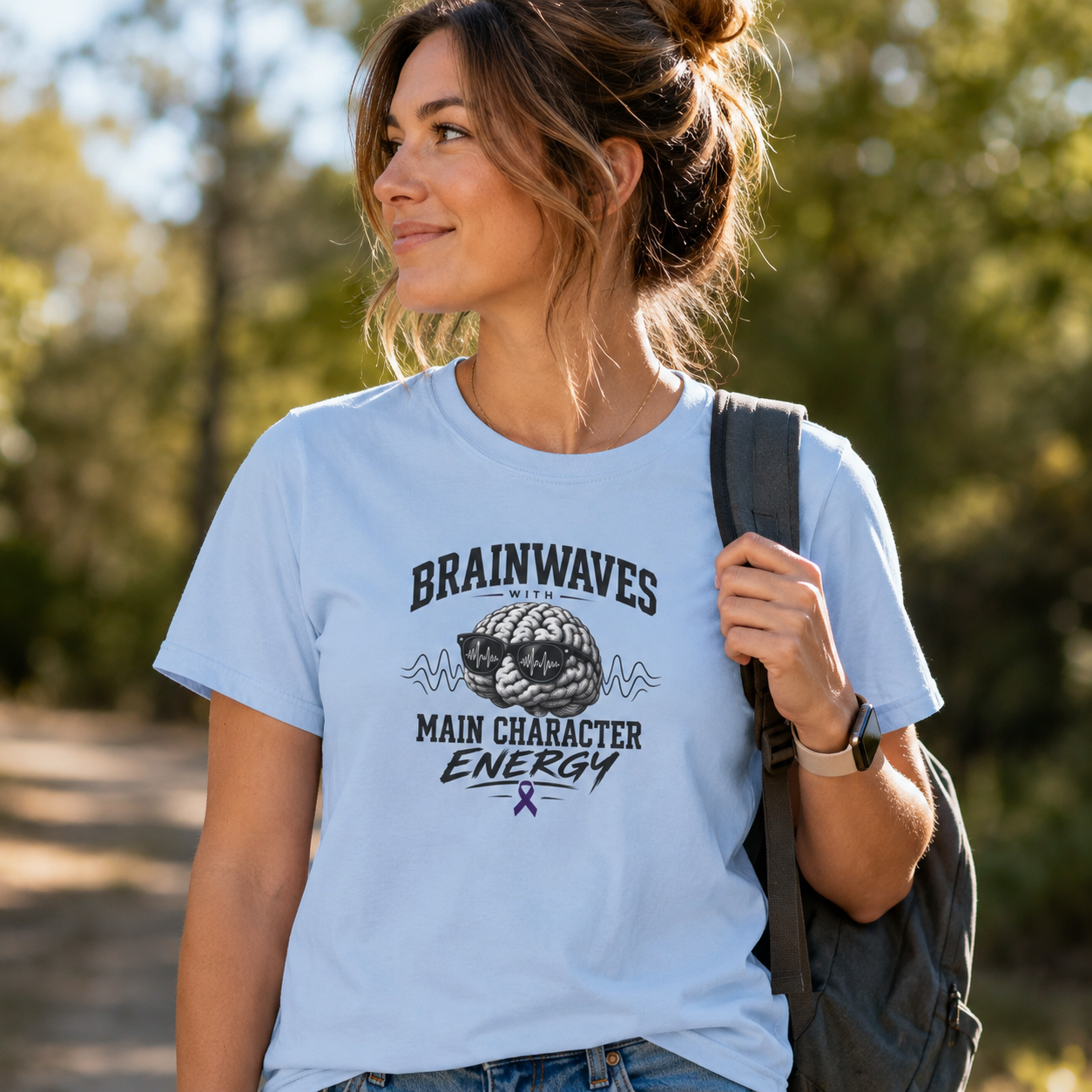 Brainwaves With Main Character Energy Epilepsy Awareness T-Shirt