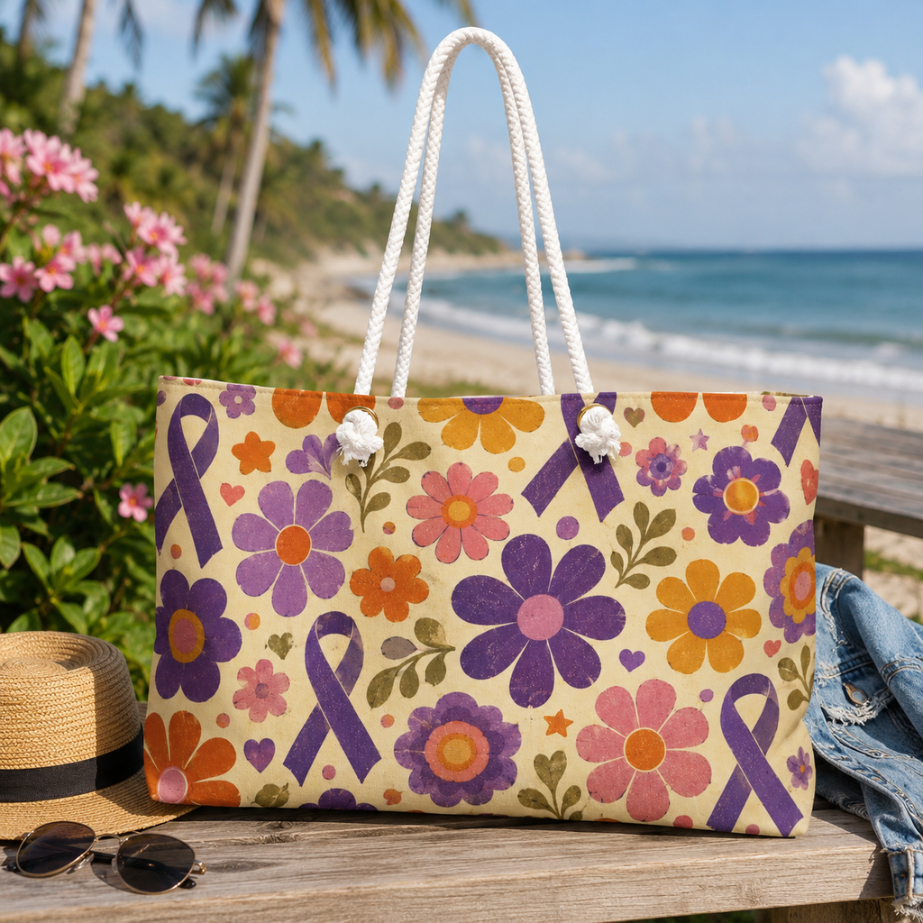 Retro Bloom Epilepsy Awareness Weekender Bag