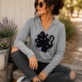 Catmosphere Cosmic Cat Hooded T-Shirt | Celestial Cat Graphic Lightweight Hoodie