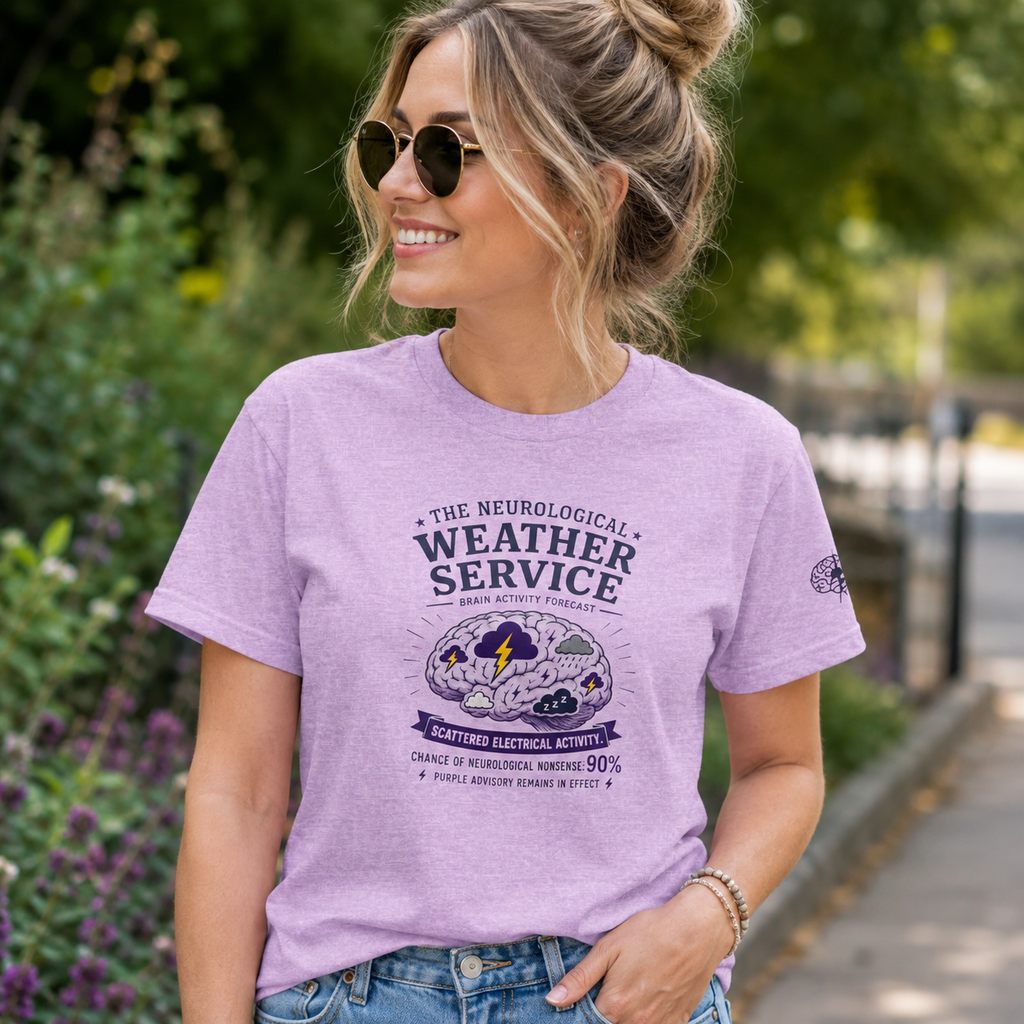 Neurological Weather Service Epilepsy Awareness T-Shirt | Brain Forecast Tee