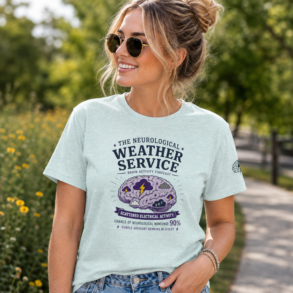Neurological Weather Service Epilepsy Awareness T-Shirt | Brain Forecast Tee