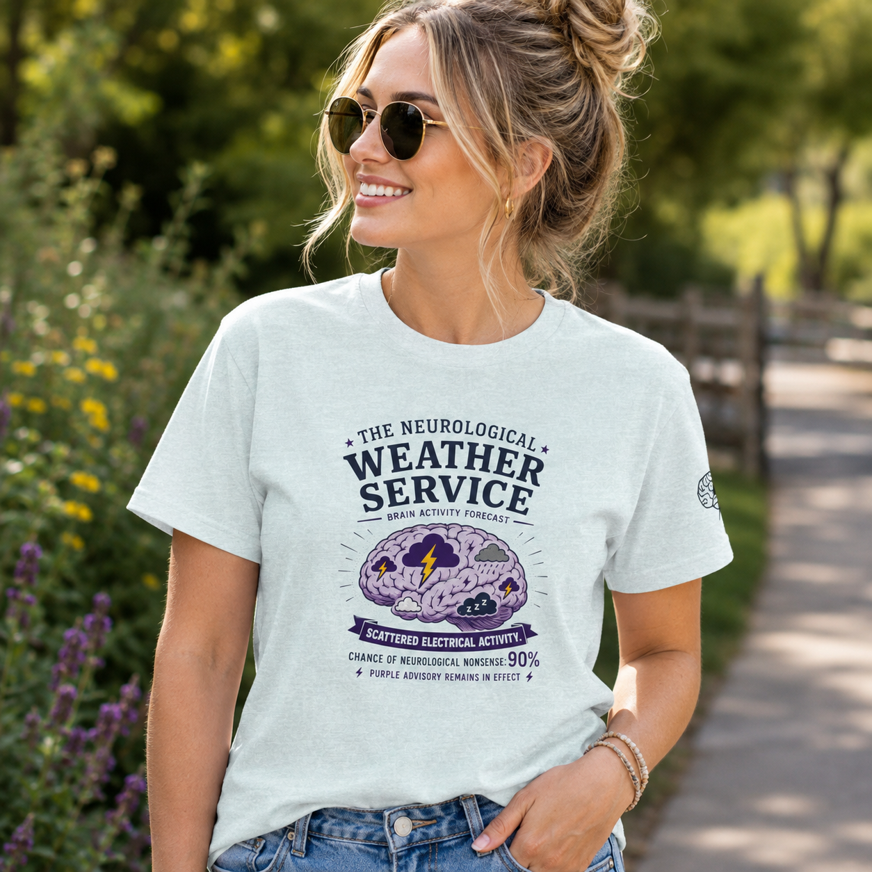 Neurological Weather Service Epilepsy Awareness T-Shirt | Brain Forecast Tee