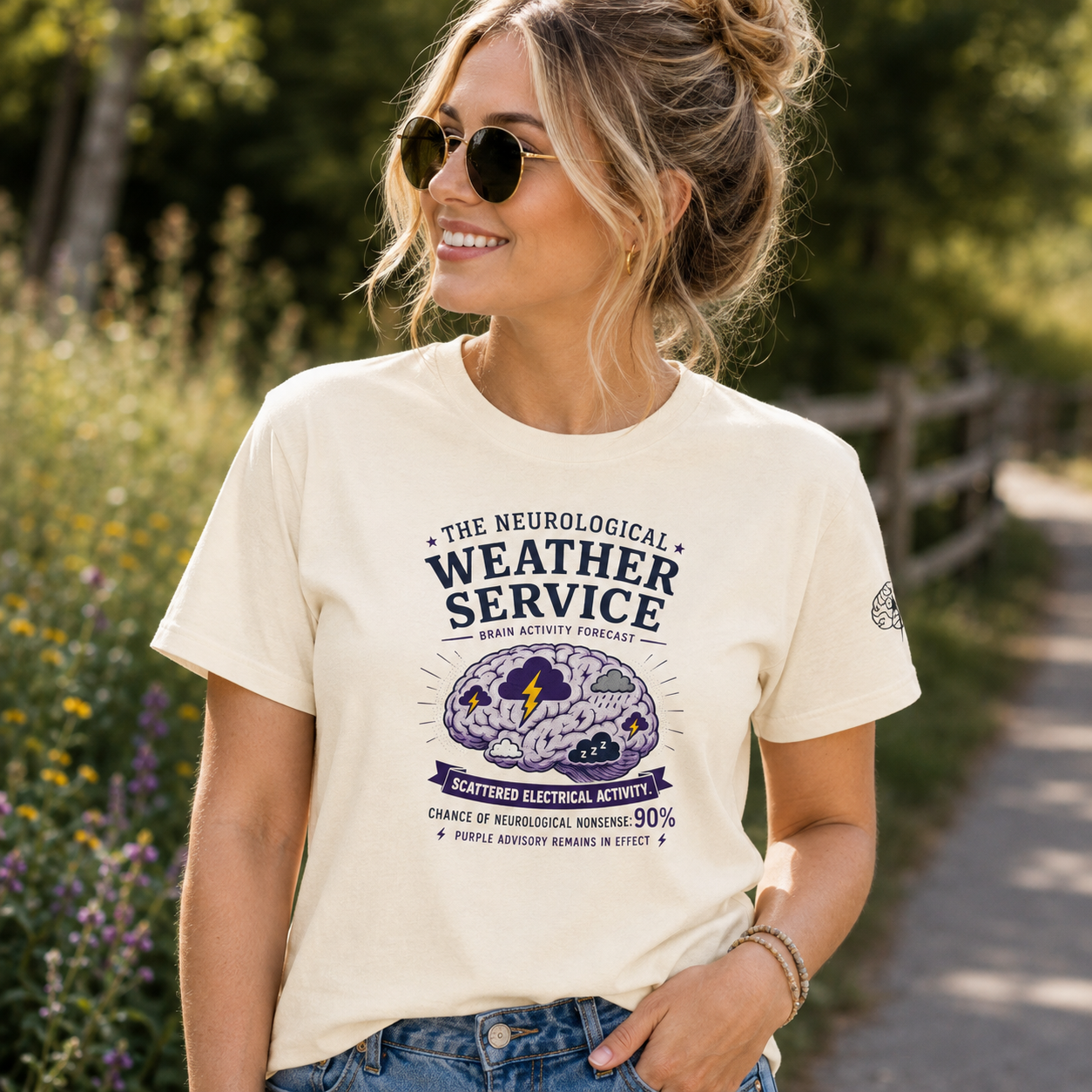Neurological Weather Service Epilepsy Awareness T-Shirt | Brain Forecast Tee