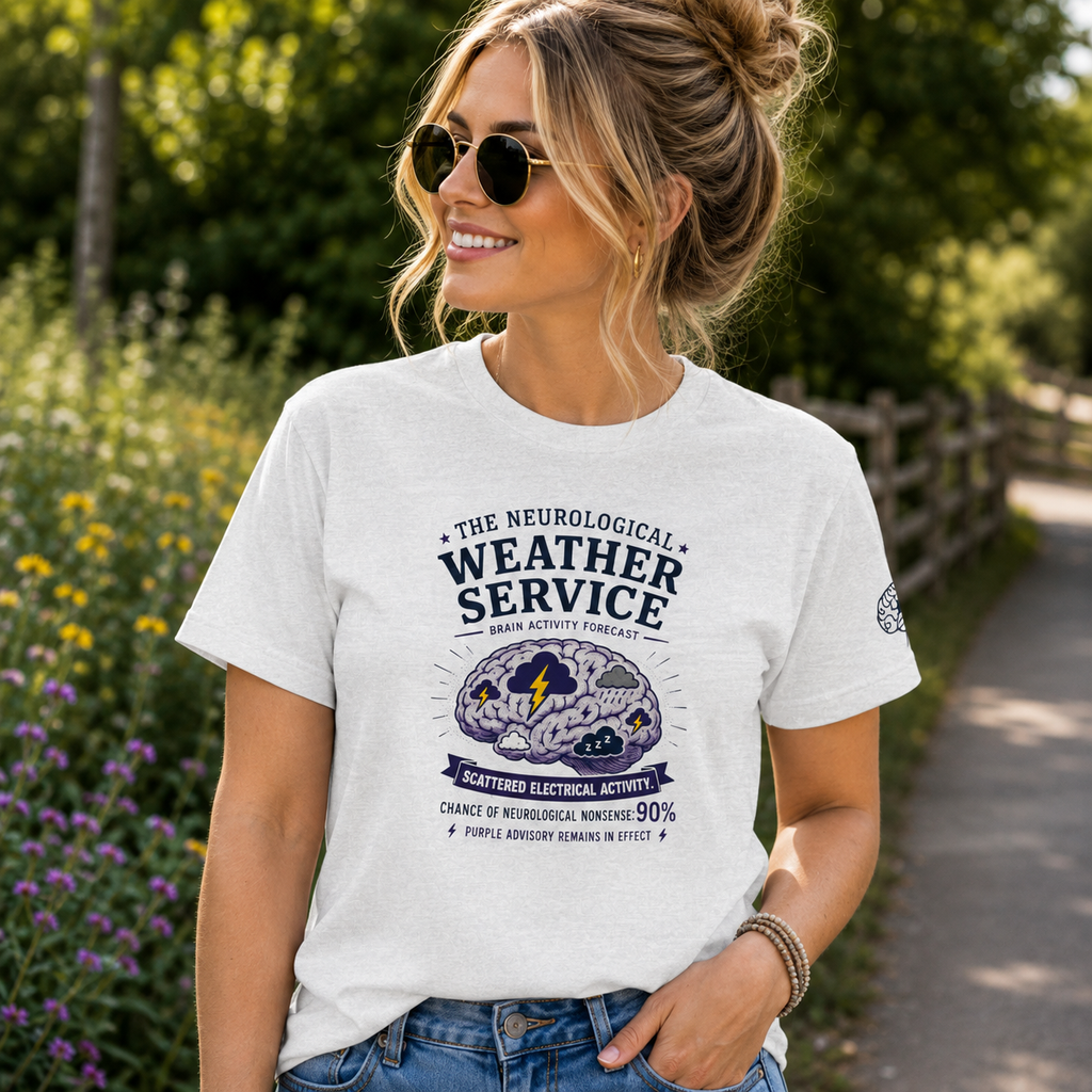 Neurological Weather Service Epilepsy Awareness T-Shirt | Brain Forecast Tee