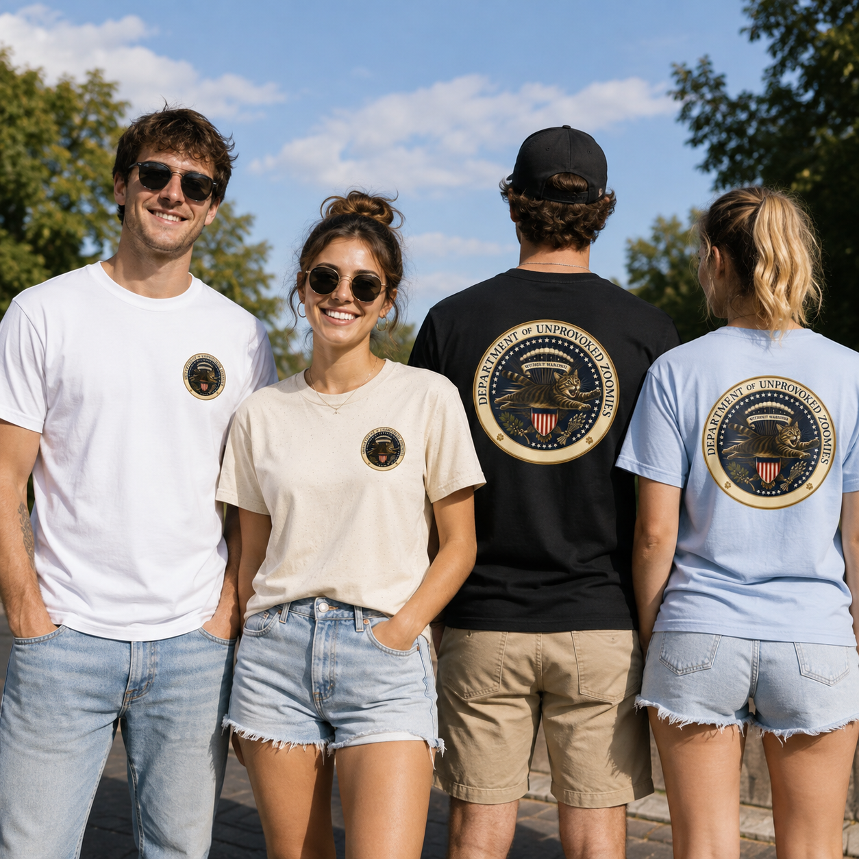 Department of Unprovoked Zoomies Cat T-Shirt | Faux Government Seal Tee