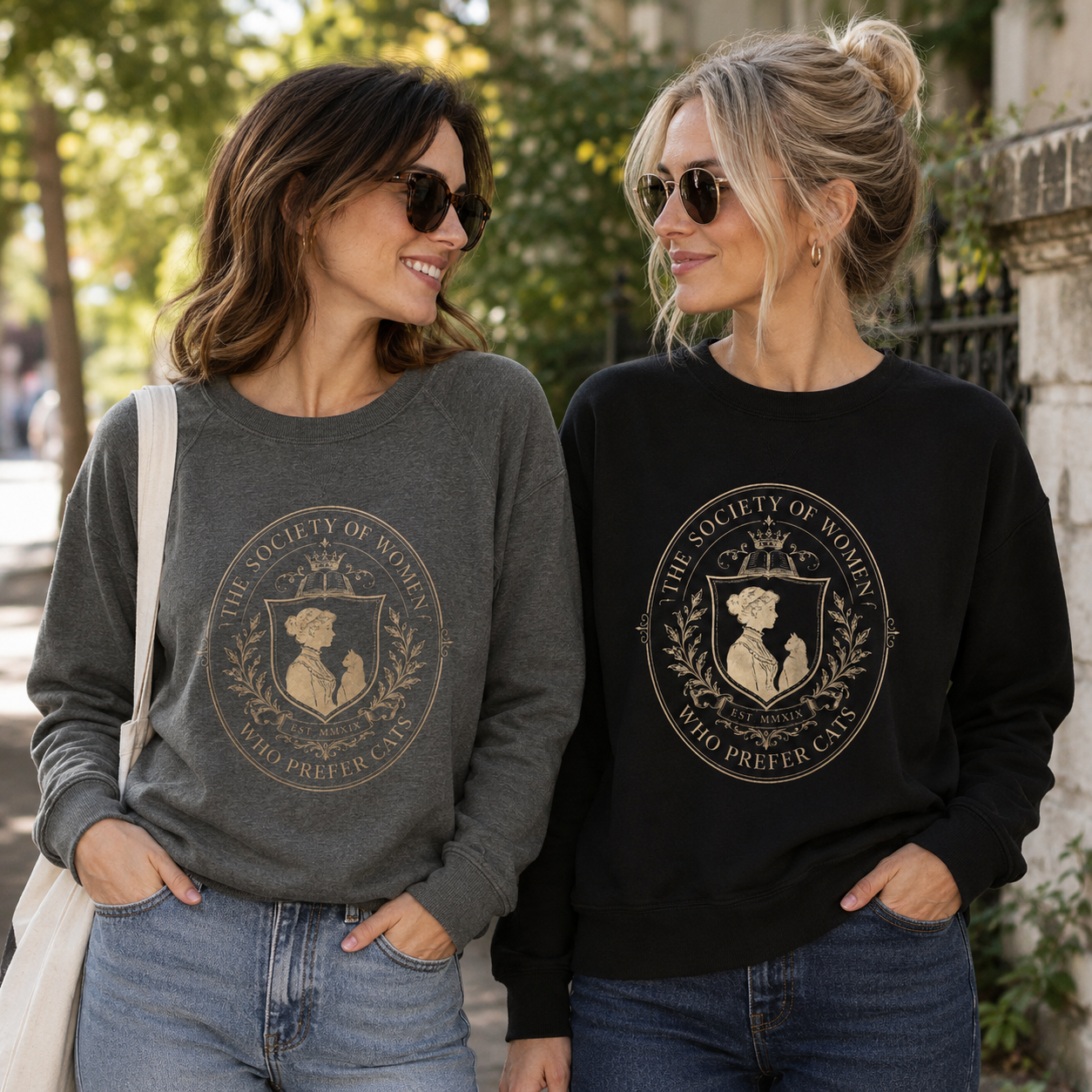 The Society of Women Who Prefer Cats Lightweight Sweatshirt