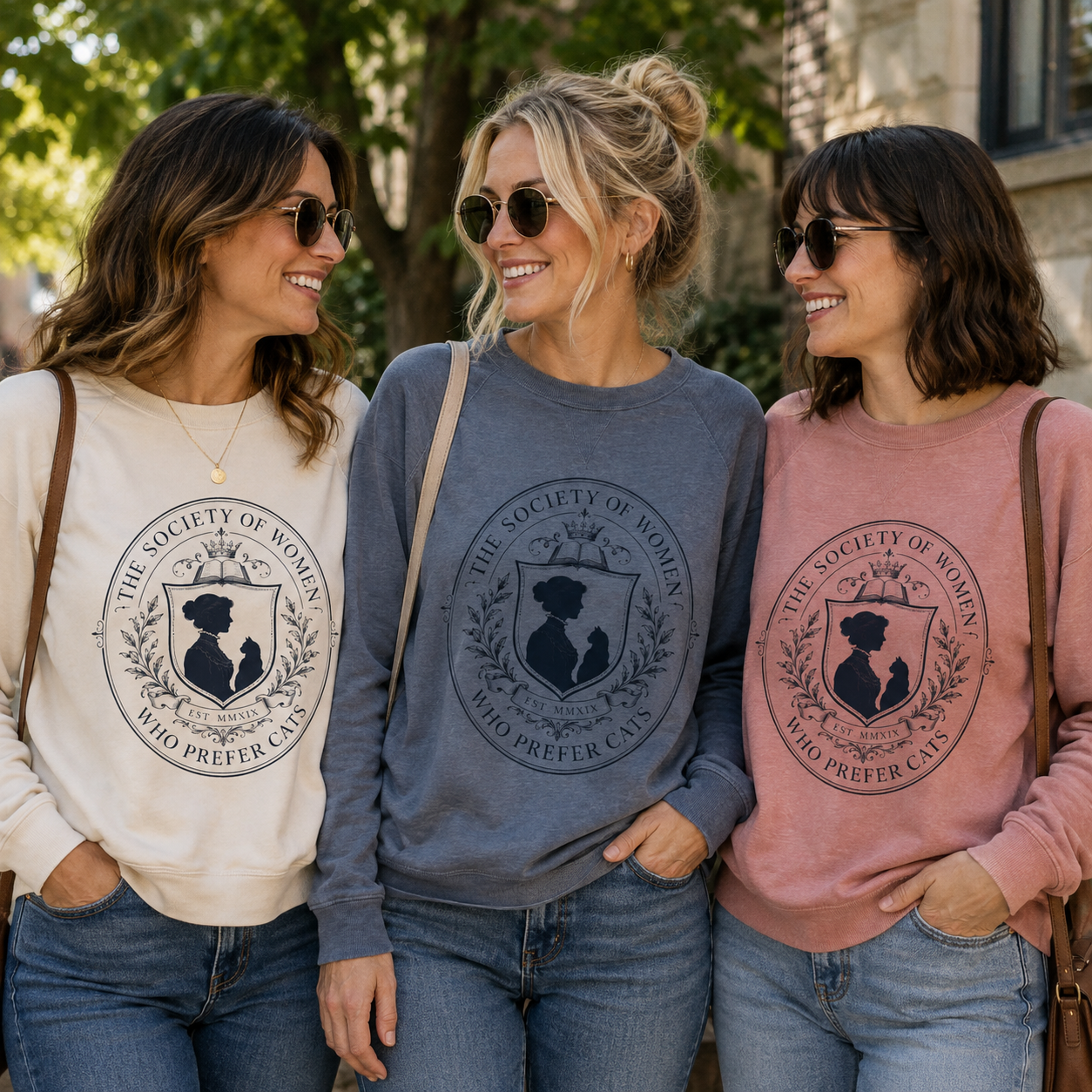 The Society of Women Who Prefer Cats Lightweight Sweatshirt