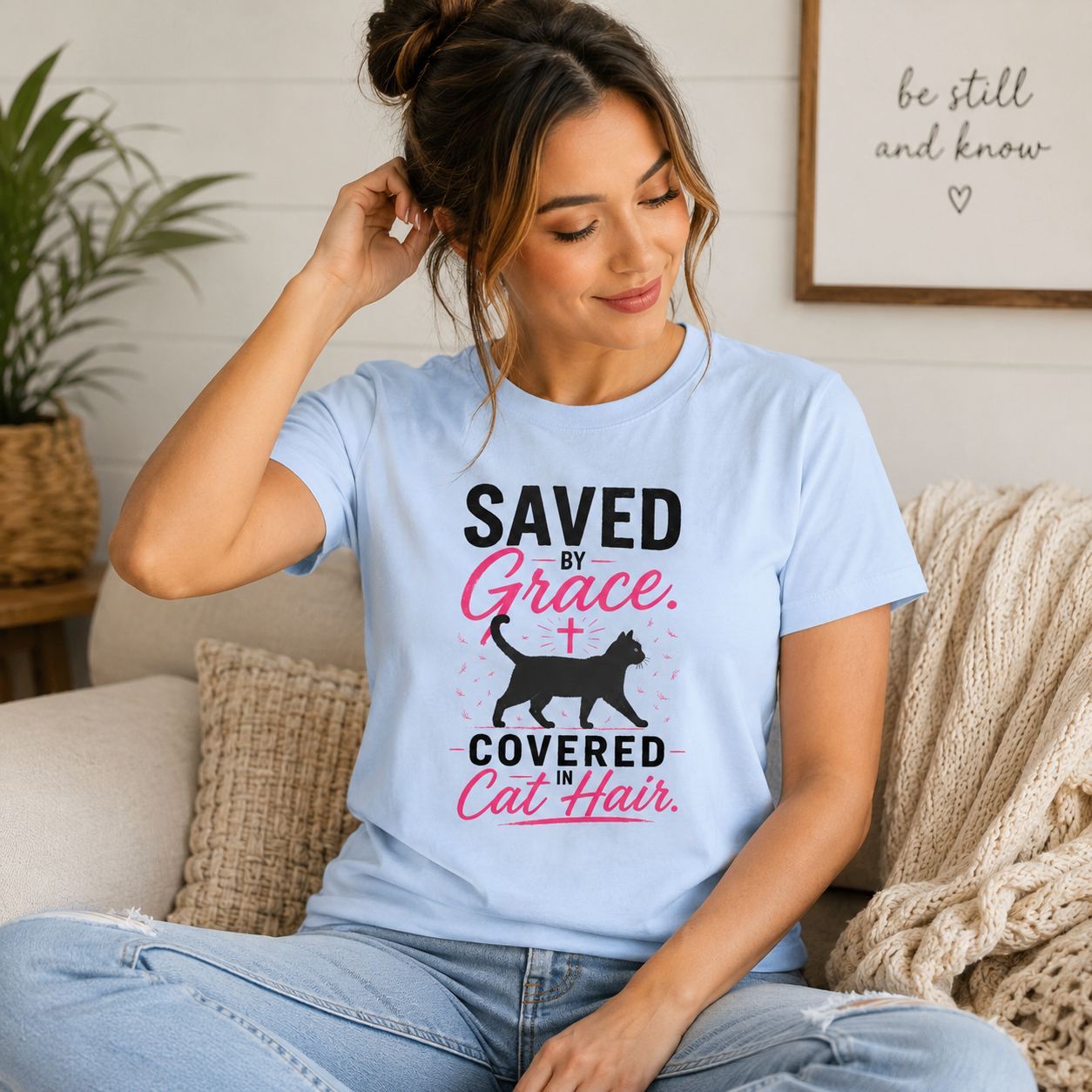 Saved by Grace, Covered in Cat Hair Women's T-Shirt