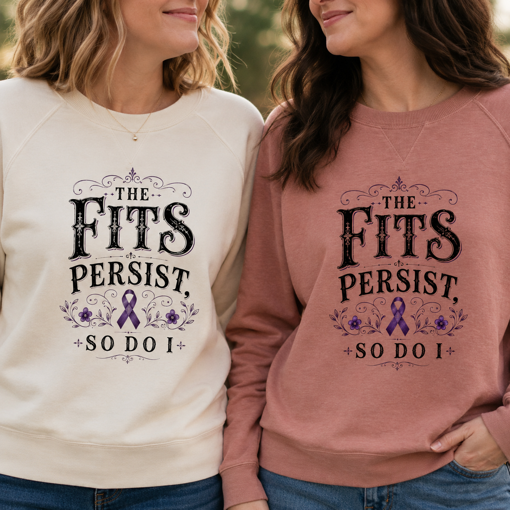 The Fits Persist, So Do I Victorian Epilepsy Awareness Crewneck Sweatshirt