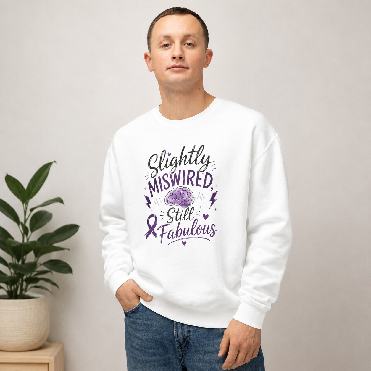 Slightly Miswired, Still Fabulous Epilepsy Awareness Sweatshirt