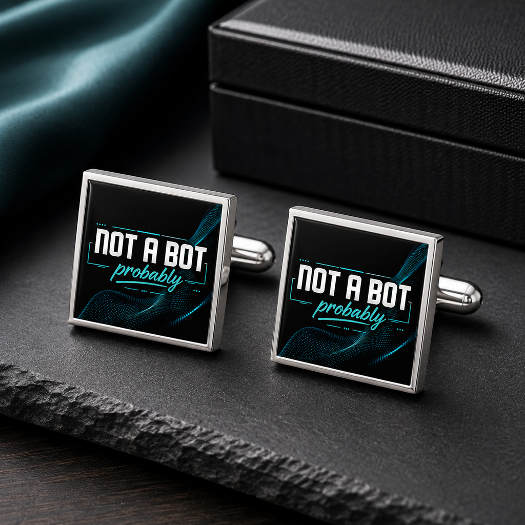Not a Bot. Probably. Cufflinks | AI Humor Cufflinks | Tech Gift for Men