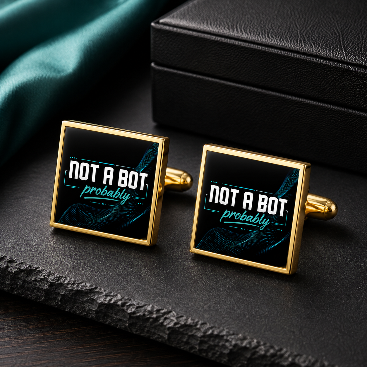 Not a Bot. Probably. Cufflinks | AI Humor Cufflinks | Tech Gift for Men