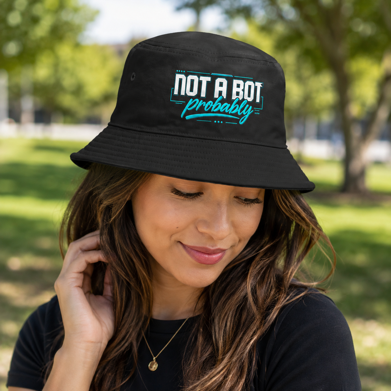 Not a Bot. Probably. Bucket Hat | Funny AI Bucket Hat | Tech Humor