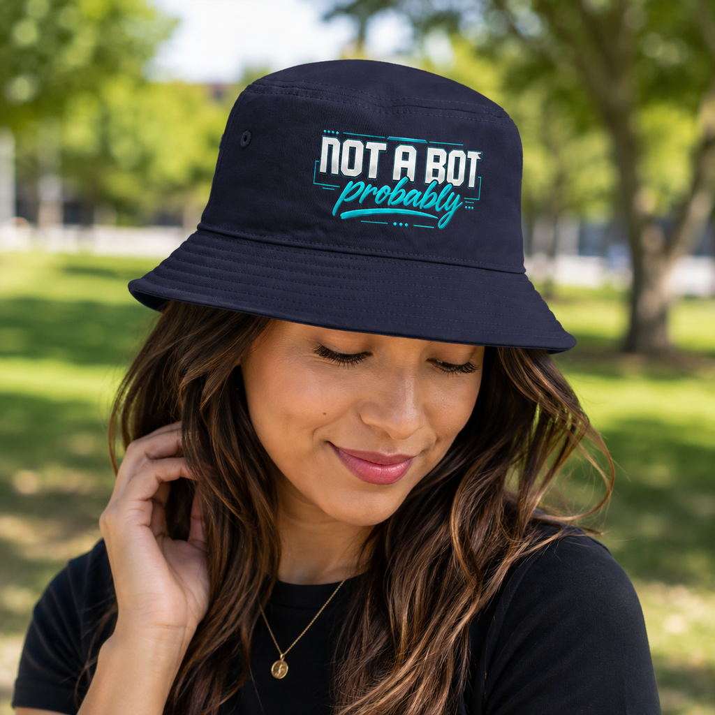 Not a Bot. Probably. Bucket Hat | Funny AI Bucket Hat | Tech Humor