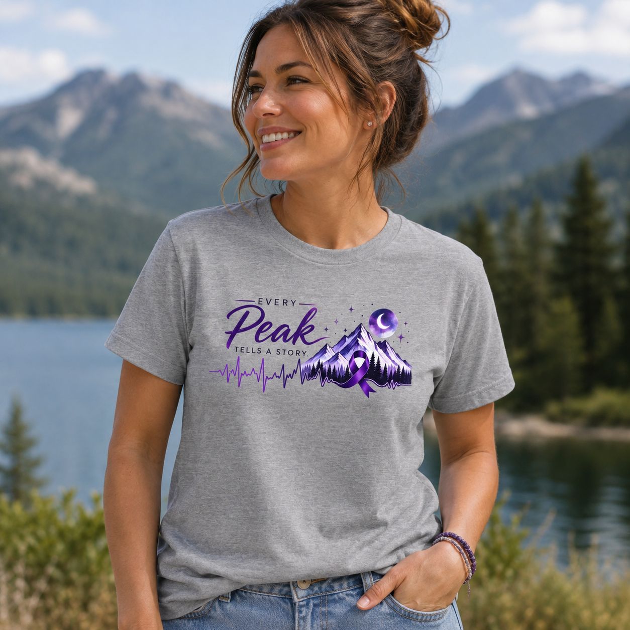 Every Peak Tells a Story Epilepsy Awareness Women's T-Shirt