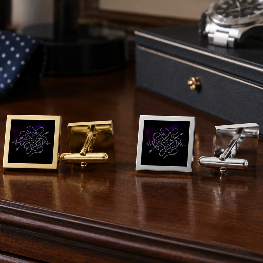 Tangled Wiring Epilepsy Awareness Square Cufflinks