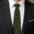 Bigfoot & Kitty Pattern Necktie | Cryptid Style With a Soft Spot for Cats