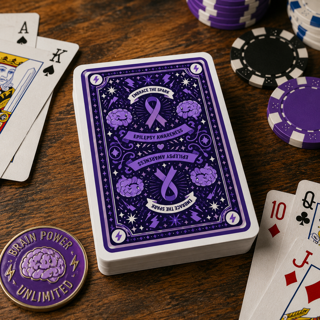 Epilepsy Awareness Playing Cards – Purple Ribbon Poker Deck