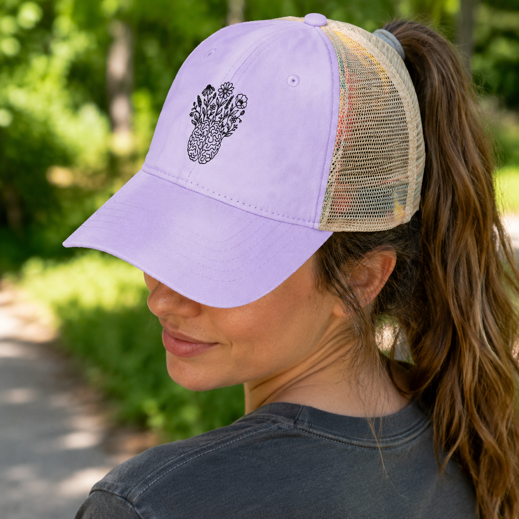 Electric Wildflower Epilepsy Awareness Ponytail Trucker Hat