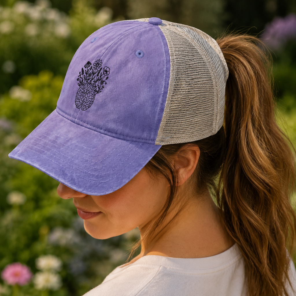 Electric Wildflower Epilepsy Awareness Ponytail Trucker Hat