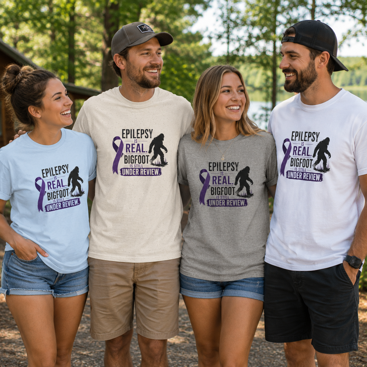 Epilepsy Awareness T-Shirt — "Epilepsy is Real" Purple Ribbon Bigfoot Design