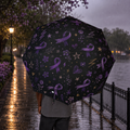 Purple Ribbon Epilepsy Awareness Umbrella (Semi-Automatic)